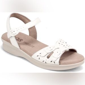 SAS DUO BUCKLE SANDAL / WHITE / SPRING WEAR / COMFORT SHOE / SIZE: 8 1/2M